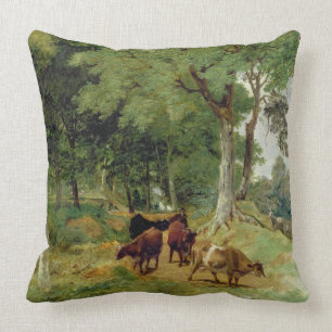 Cattle on a Devonshire Lane Throw Pillow
