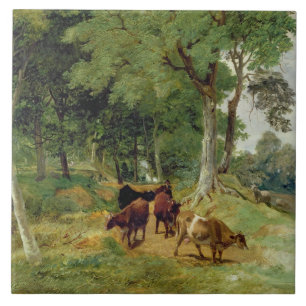 Cattle on a Devonshire Lane Tile