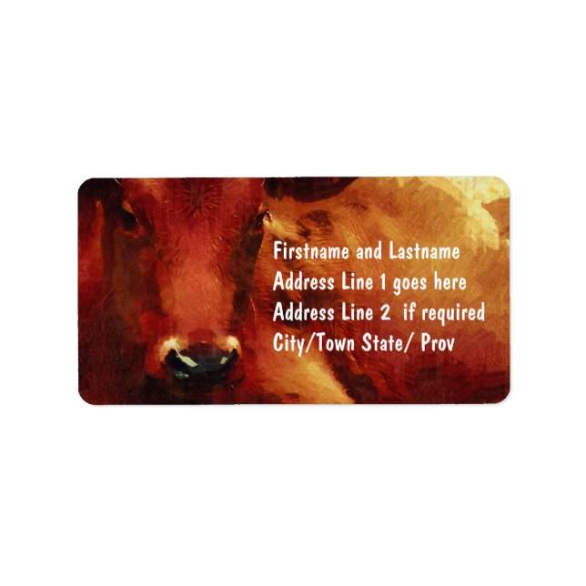 Cattle Rancher, Butcher or Beef Feedlot Label (Front)