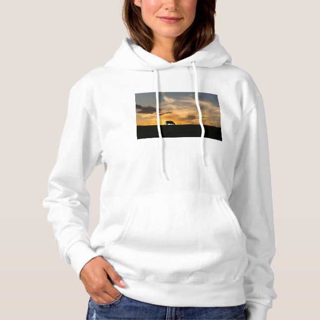 Cattle Sunset Silhouette Hoodie (Front)
