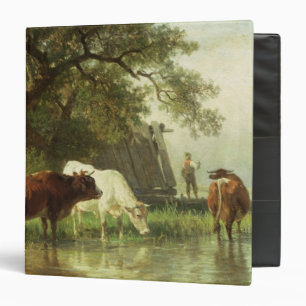 Cattle Watering in a River Landscape Binder