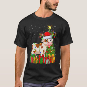 Cattle   Xmas Holiday Santa Cattle Christmas Tree T-Shirt
