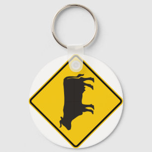 Cattle Zone Highway Sign Keychain