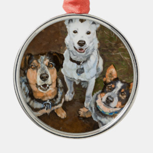 Cattledogs Cattle Dogs and Heelers Fine Art Metal Ornament