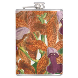 Cattleya Guttata Leopoldii Vintage Lindenia Orchid Hip Flask