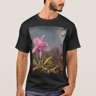 Cattleya Orchid and Three Hummingbirds by Heade T-Shirt