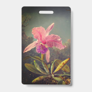 Cattleya Orchid and Three Hummingbirds Heade Badge