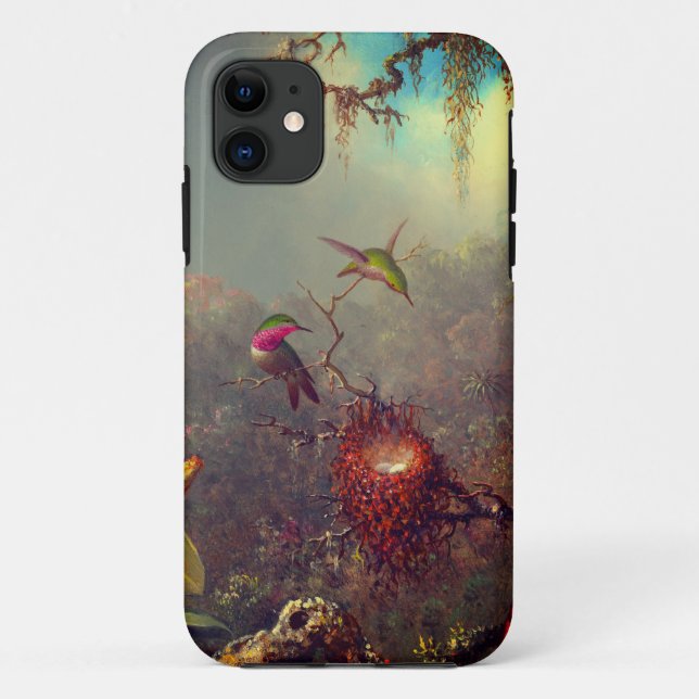 Cattleya Orchid and Three Hummingbirds Heade Case-Mate iPhone Case (Back)