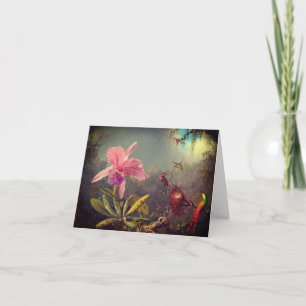 Cattleya Orchid and Three Hummingbirds Heade Invitation