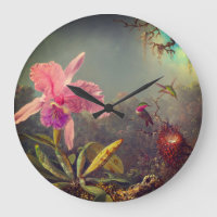 Cattleya Orchid and Three Hummingbirds Heade