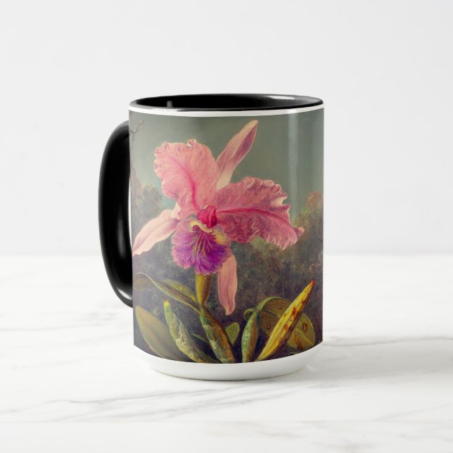 Cattleya Orchid and Three Hummingbirds Heade Mug (Front Left)
