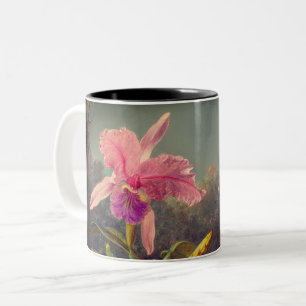 Cattleya Orchid and Three Hummingbirds Heade Two-Tone Coffee Mug