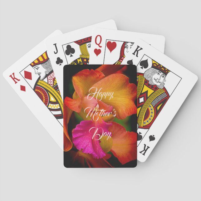 Cattleya Orchid Portrait Playing Cards (Back)