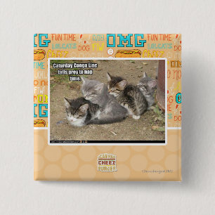 Caturday Conga Line 2 Inch Square Button