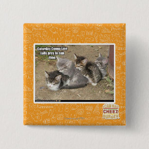 Caturday Conga Line 2 Inch Square Button