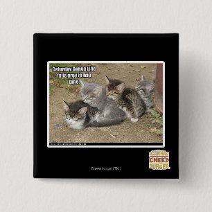 Caturday Conga Line 2 Inch Square Button