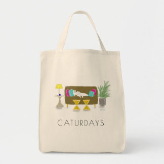 'CATURDAYS' Grocery Tote Bag