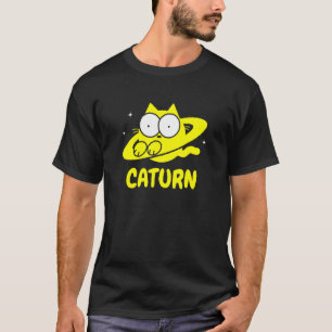 Caturn Cat  Space Saturn Doodle T-Shirt