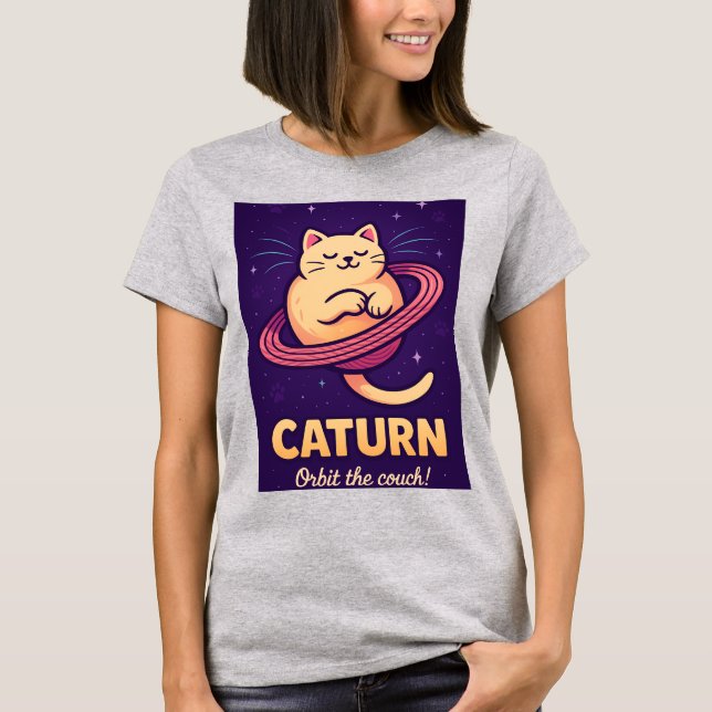 Caturn Orbit The Couch Women's Tee (Front)