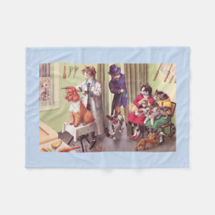CATWALKS: Bulldog at the Barbers - Fleece Blanket