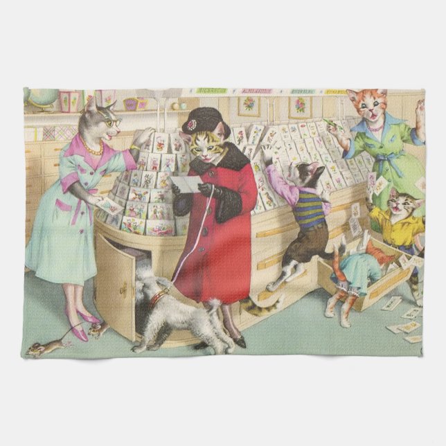 CATWALKS: Card Buying Chaos - Tea Towel (Horizontal)