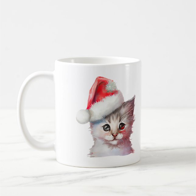CatWear a New Year's hat, a New Year's cup,animal Coffee Mug (Left)