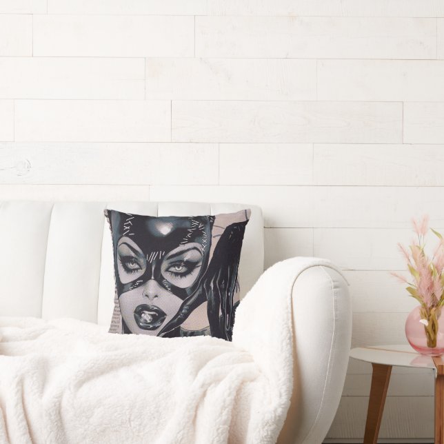 Catwoman #50 Sozomaika Cover Illustration Throw Pillow (Couch)