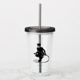 Catwoman Ink Brush Pose Acrylic Tumbler