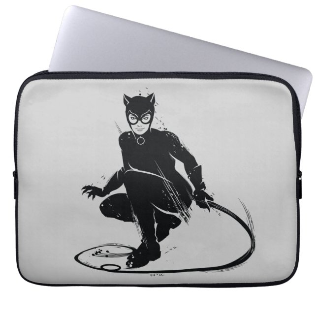 Catwoman Ink Brush Pose Laptop Sleeve (Front)