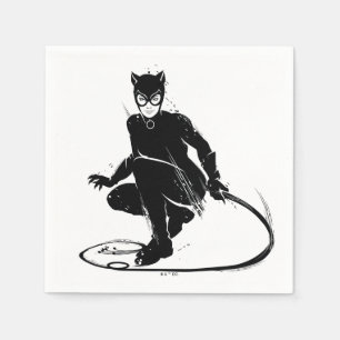 Catwoman Ink Brush Pose Napkin