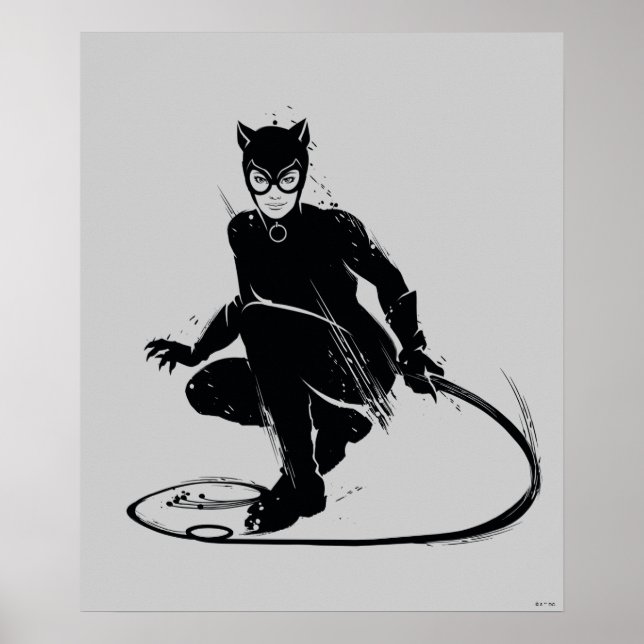 Catwoman Ink Brush Pose Poster (Front)