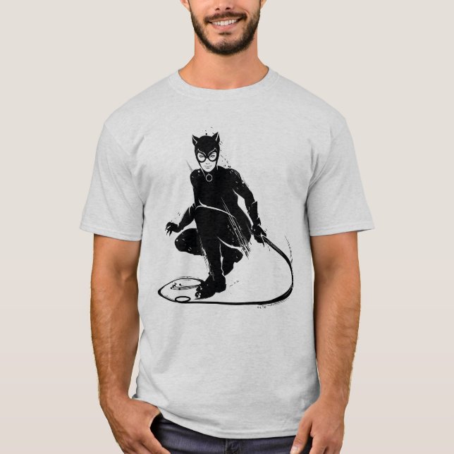 Catwoman Ink Brush Pose T-Shirt (Front)