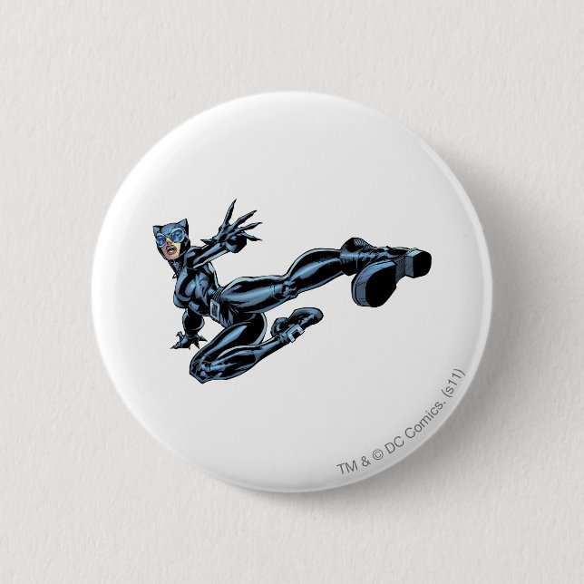Catwoman kicks 2 inch round button (Front)