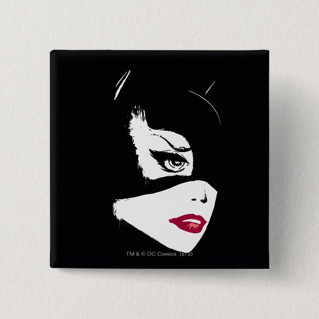 Catwoman Nine Lives 2 Inch Square Button (Front)