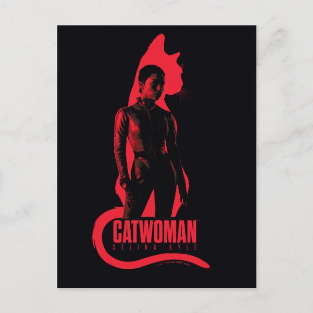 Catwoman Selina Kyle Cat Silhouette Postcard (Front)