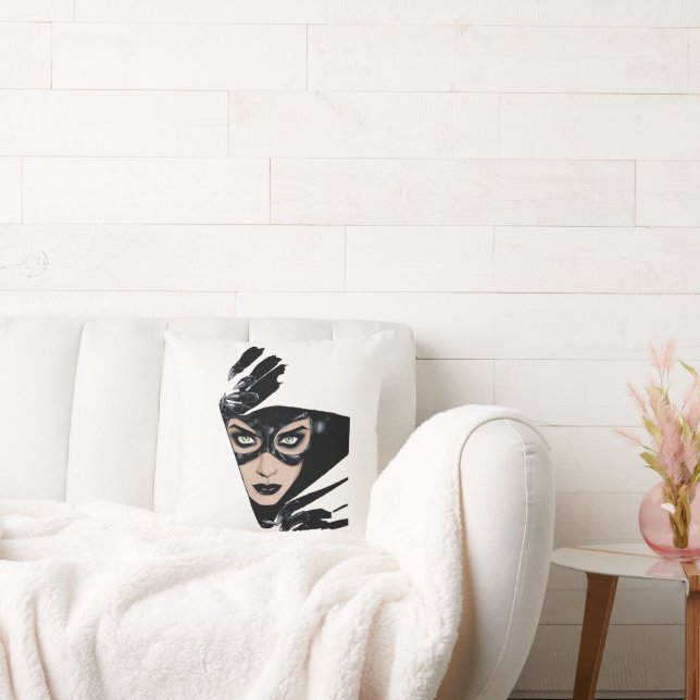 Catwoman The Claws Are Out Cover Illustration Throw Pillow (Couch)