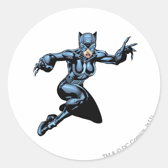 Catwoman with Claws Classic Round Sticker (Front)