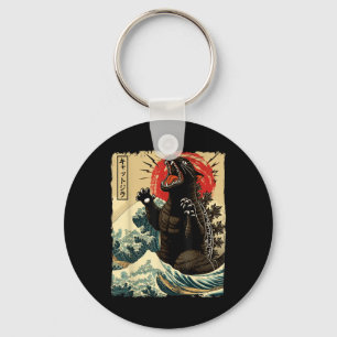 Catzilla Cat Art Funny Cat Japanese For Men Women  Keychain