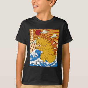 Catzilla Cat Japanese Anime Kawaii Funny Gifts Sun T-Shirt
