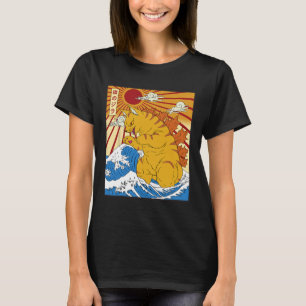 Catzilla Cat Japanese Anime Kawaii Funny Gifts Sun T-Shirt