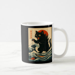 Catzilla Cat Japanese Art Funny Cat For Men Women  Coffee Mug