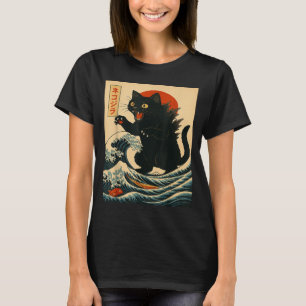 Catzilla Cat Japanese Art Funny Cat For Men Women T-Shirt