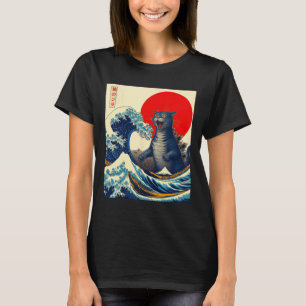Catzilla Cat Japanese Art Funny Cat Gifts For Men T-Shirt
