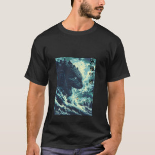 Catzilla Cat Japanese Art Funny Cat Gifts For Men T-Shirt