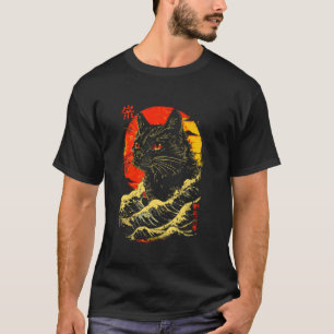 Catzilla Cat Japanese Art Funny Cat Gifts For Men T-Shirt