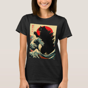 Catzilla Cat Japanese Art Funny For Men Women Boy  T-Shirt
