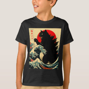 Catzilla Cat Japanese Art Funny For Men Women Boy  T-Shirt