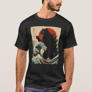 Catzilla Cat Japanese Art Funny Gifts for Men Wome T-Shirt