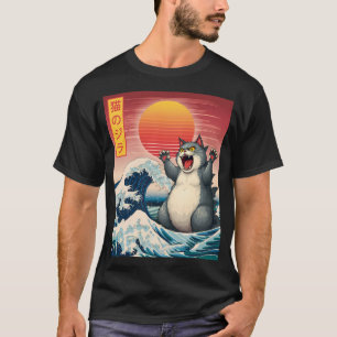 Catzilla Funny Giant Cat Monster Kaiju Japanese Ar T-Shirt
