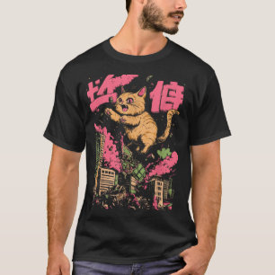 Catzilla Funny Giant Cat Monster Kaiju Japanese Ka T-Shirt